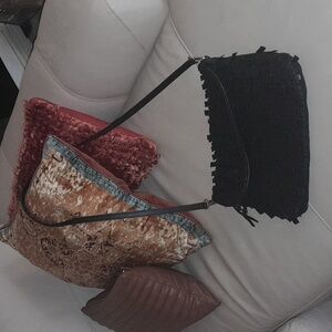 🌺BLACK SUPPLE LEATHER FRINGE Crossbody